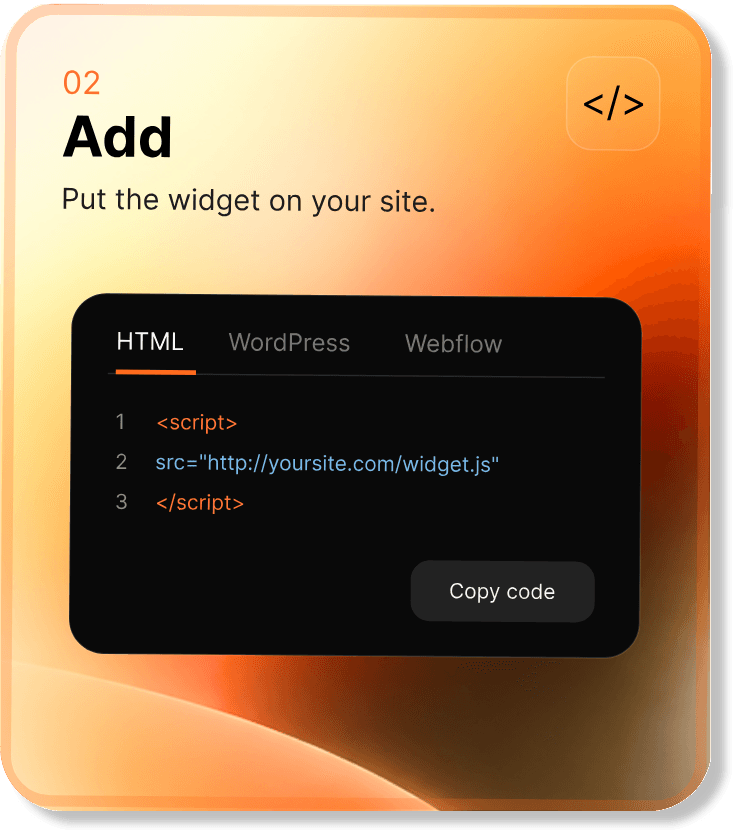 Stap 2: zet de widget op je website