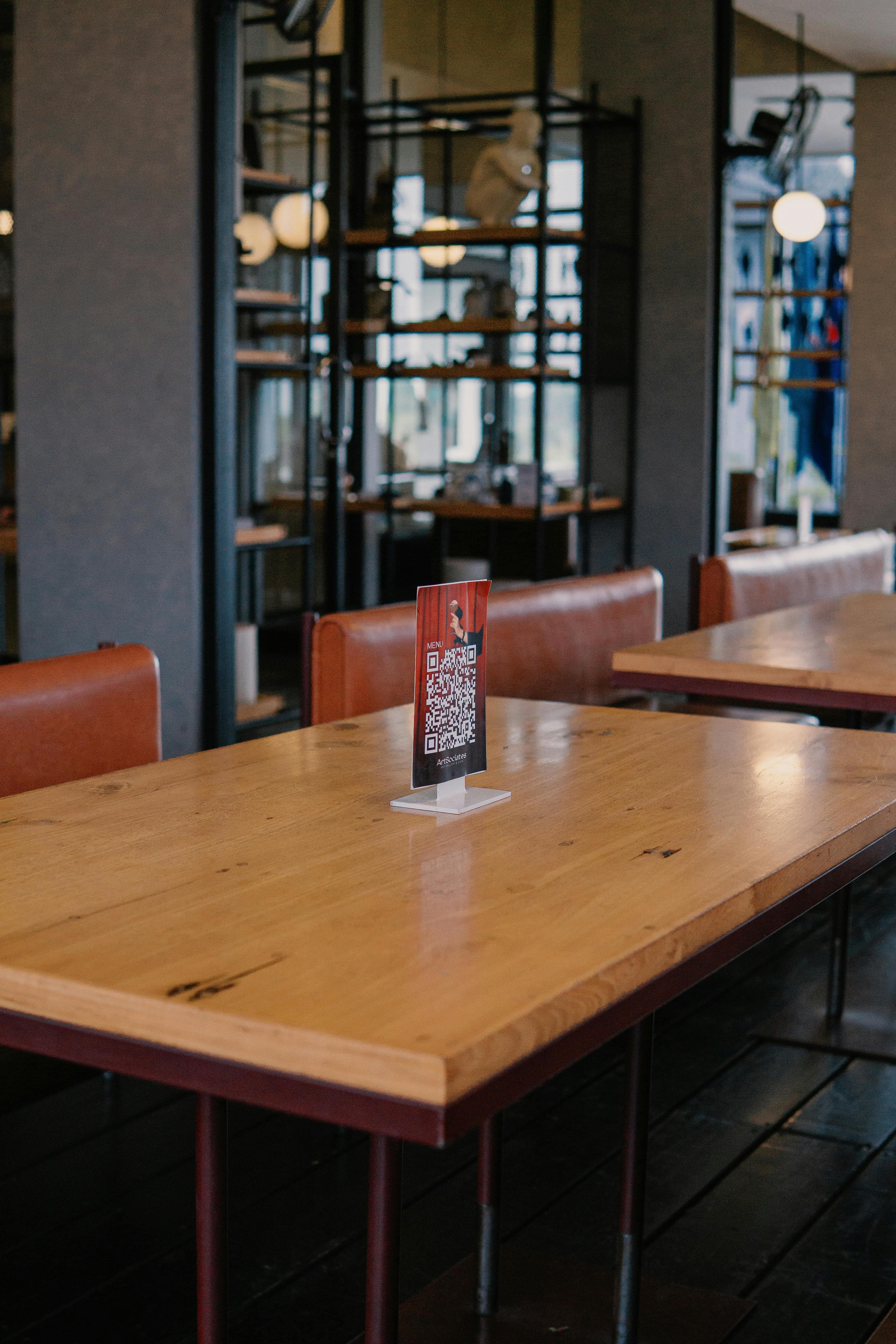 QR code on restaurant table